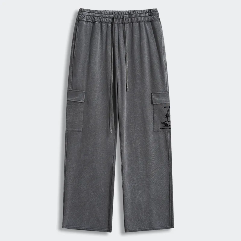 Tokyo-Tiger Warrior Frog Funny Meme Washed Utility Sweatpants
