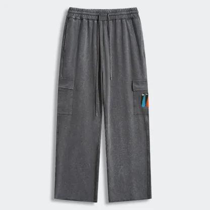 Tokyo-Tiger Bold Shape Birds Washed Utility Sweatpants