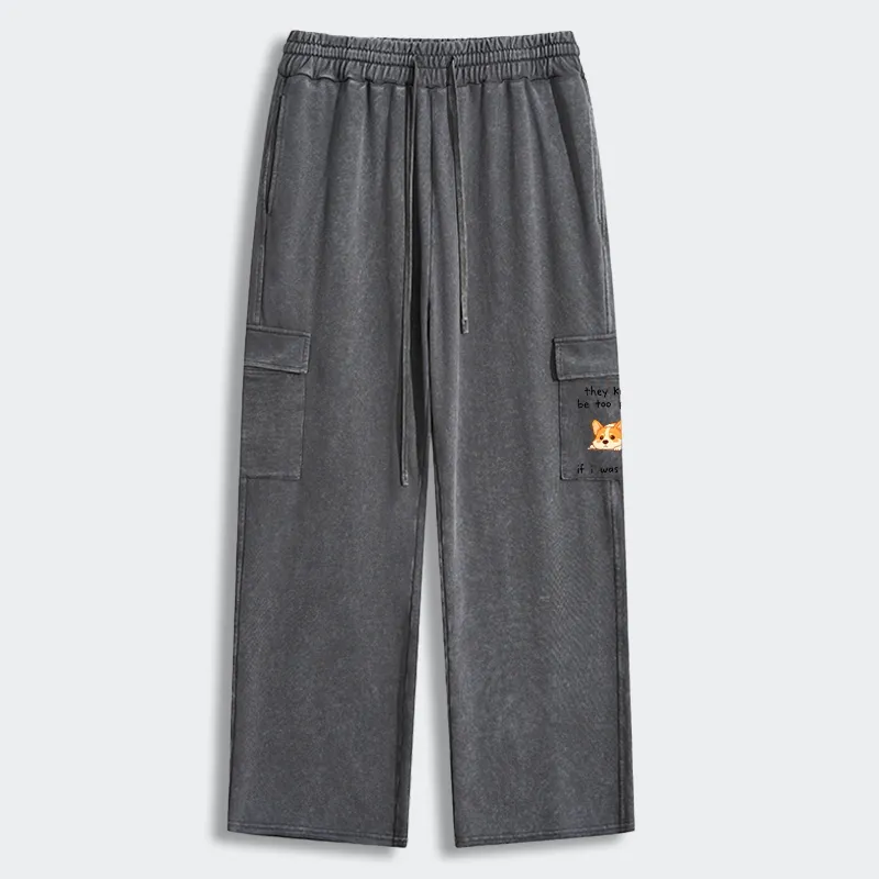 Tokyo-Tiger Funny Short Dog Joke Washed Utility Sweatpants