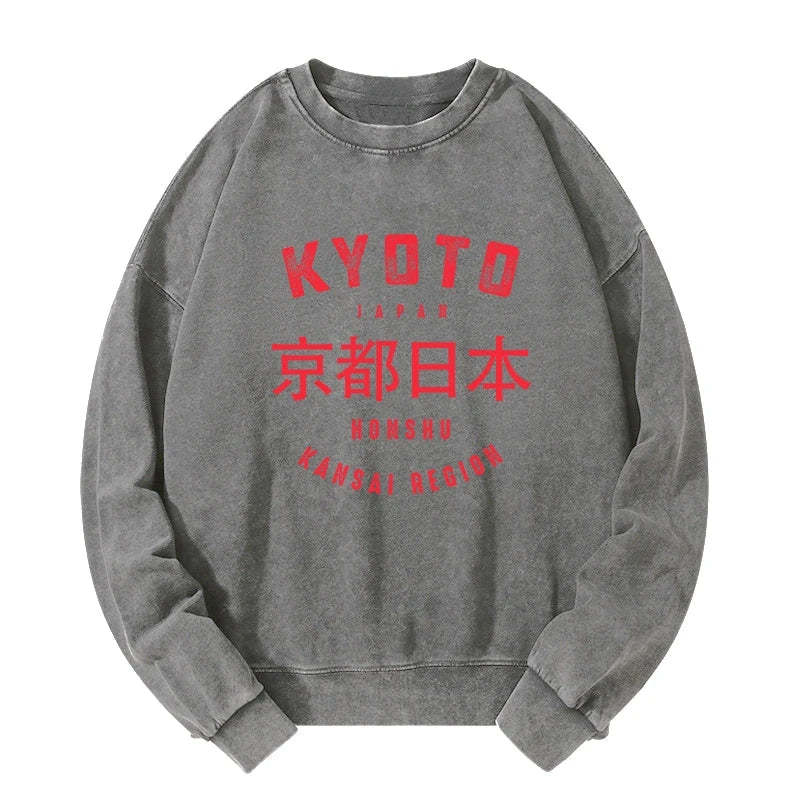 Tokyo-Tiger Kyoto City Japan Vintage Washed Sweatshirt