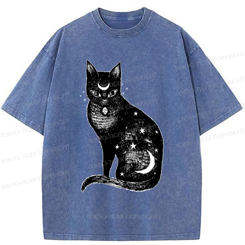 Tokyo-Tiger Ghost Black Cat Washed T-Shirt
