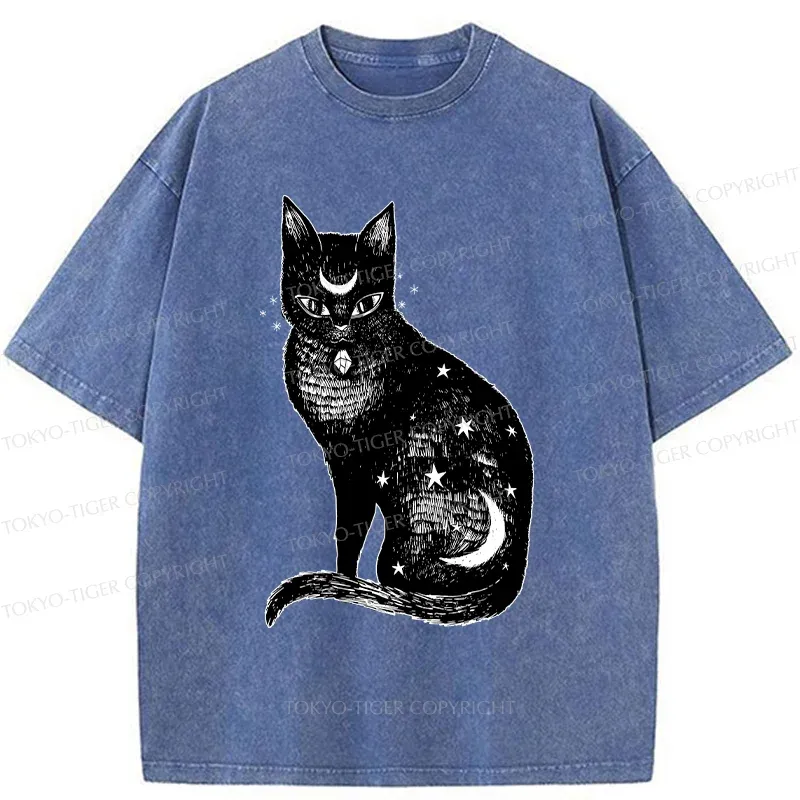 Tokyo-Tiger Ghost Black Cat Washed T-Shirt