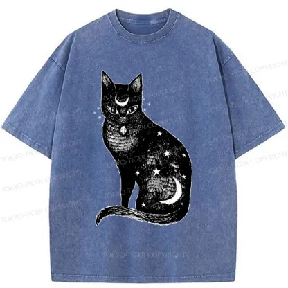 Tokyo-Tiger Ghost Black Cat Washed T-Shirt