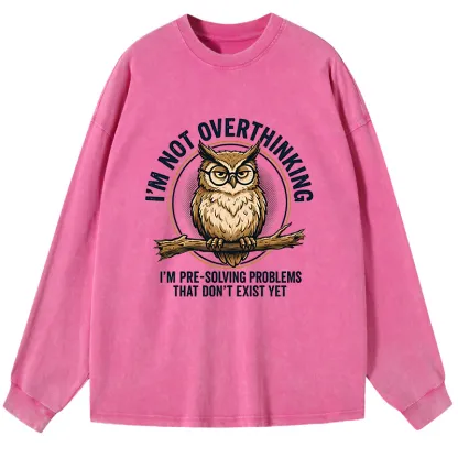 Tokyo-Tiger Overthink Master Owl Washed Long Sleeve T-Shirt