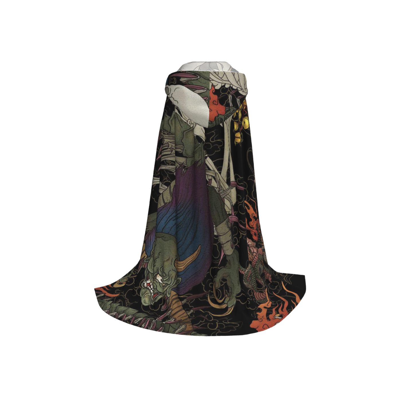 Tokyo-Tiger Japanese Yokai And Skeletons Holiday Cloak