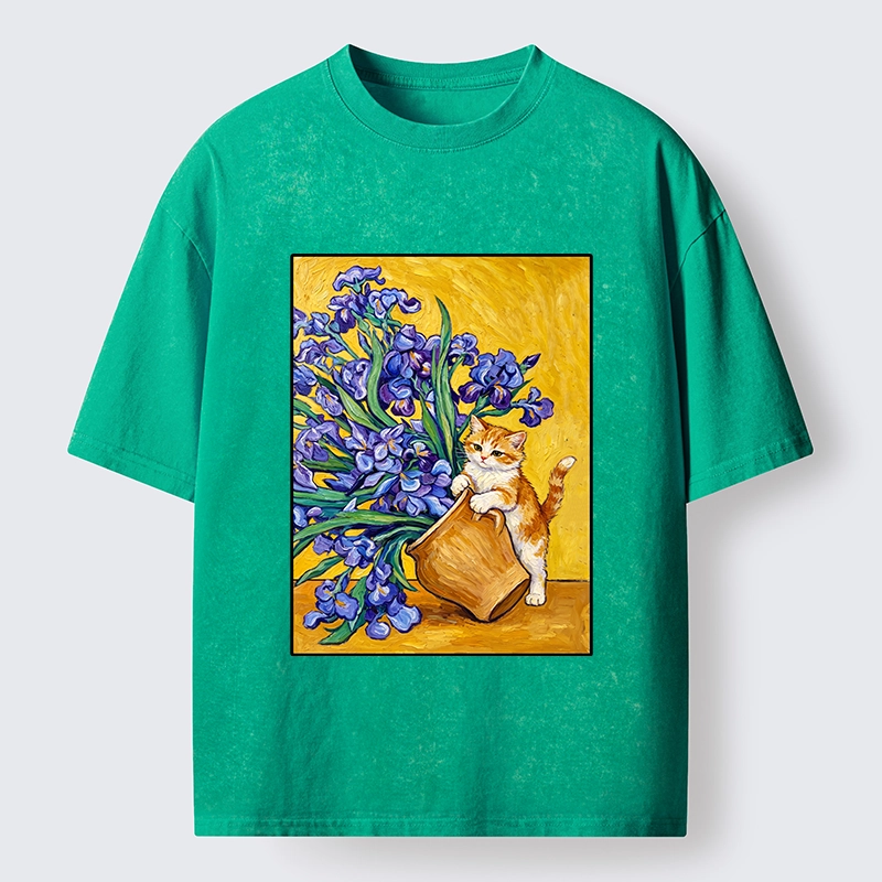 Tokyo-Tiger Iris Cat Classic Washed T-Shirt