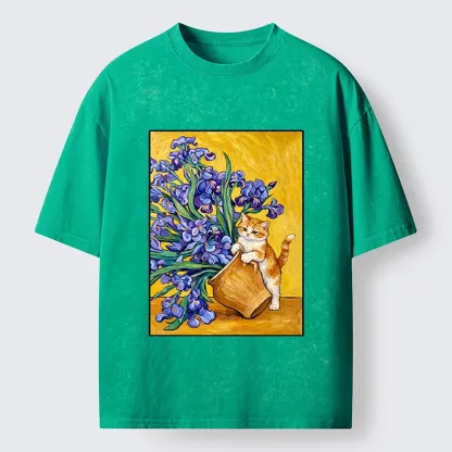 Tokyo-Tiger Iris Cat Classic Washed T-Shirt