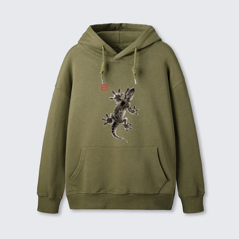 Tokyo-Tiger Minimal Asian Ink Brush Gecko Vibe Classic Hoodie Sale