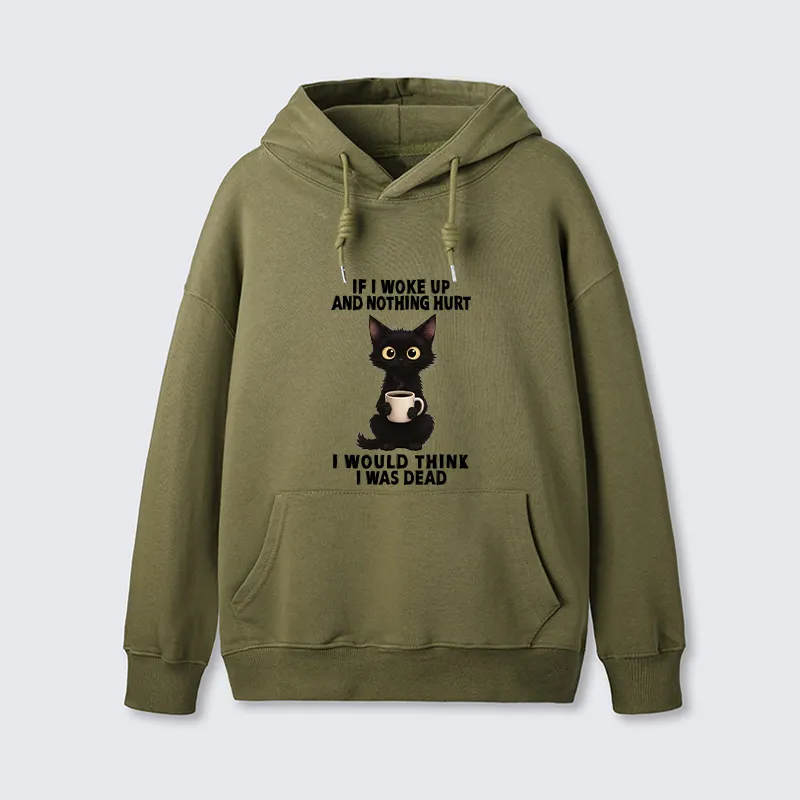 Tokyo-Tiger Funny Cute Black Cat And Coffee Meme Classic Hoodie
