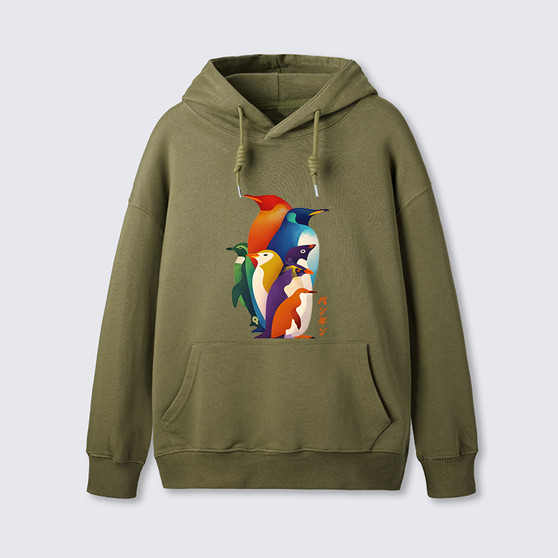 Tokyo-Tiger Cute Multi Tone Penguins Classic Hoodie