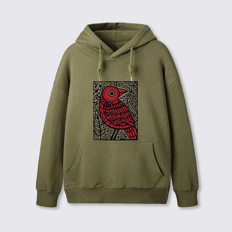 Tokyo-Tiger Retro Woodblock Bird Classic Hoodie