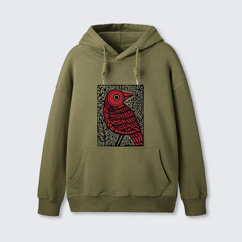 Tokyo-Tiger Retro Woodblock Bird Classic Hoodie