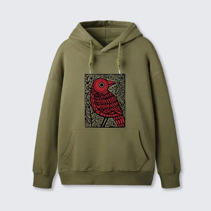 Tokyo-Tiger Retro Woodblock Bird Classic Hoodie