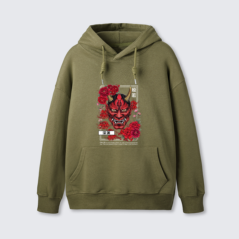 Tokyo-Tiger Cool Oni Floral Art Classic Hoodie