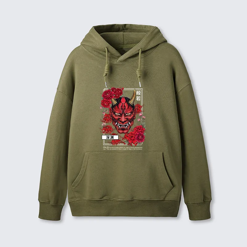 Tokyo-Tiger Cool Oni Floral Art Classic Hoodie