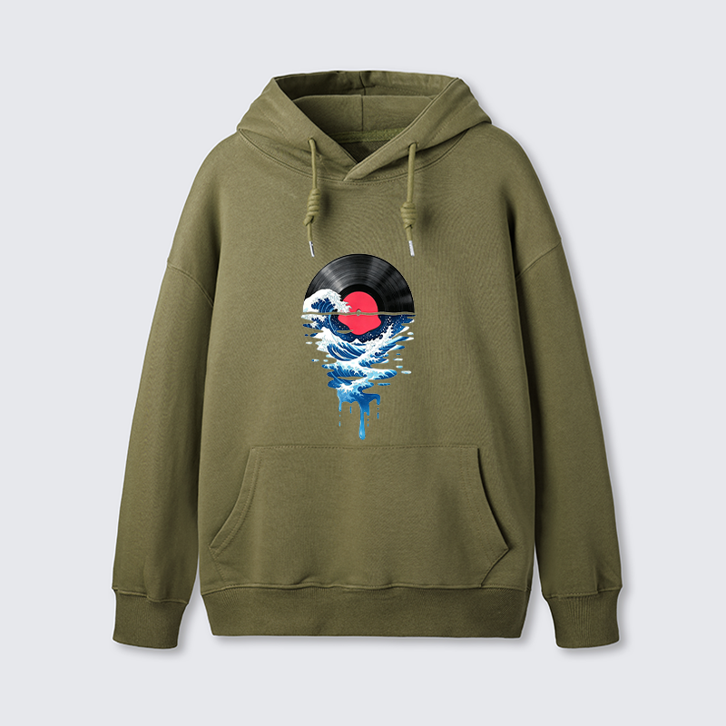 Tokyo-Tiger Vinyl Records And Waves Classic Hoodie