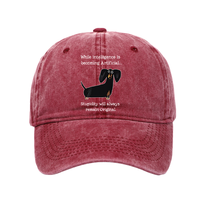 Tokyo-Tiger Dachshund Real Humor Funny Meme Washed Cap