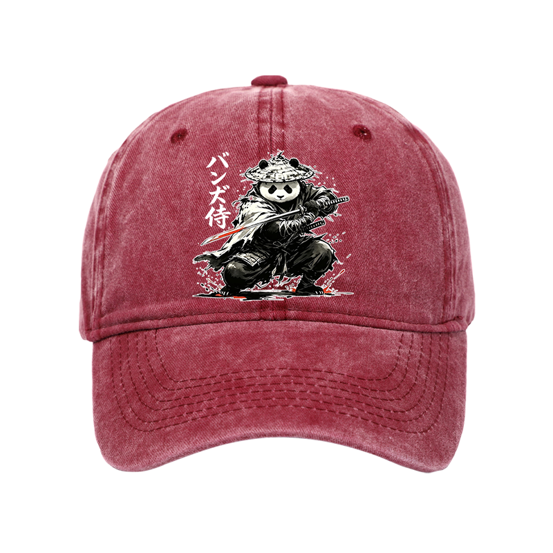 Tokyo-Tiger Panda Samurai Warrior Washed Cap