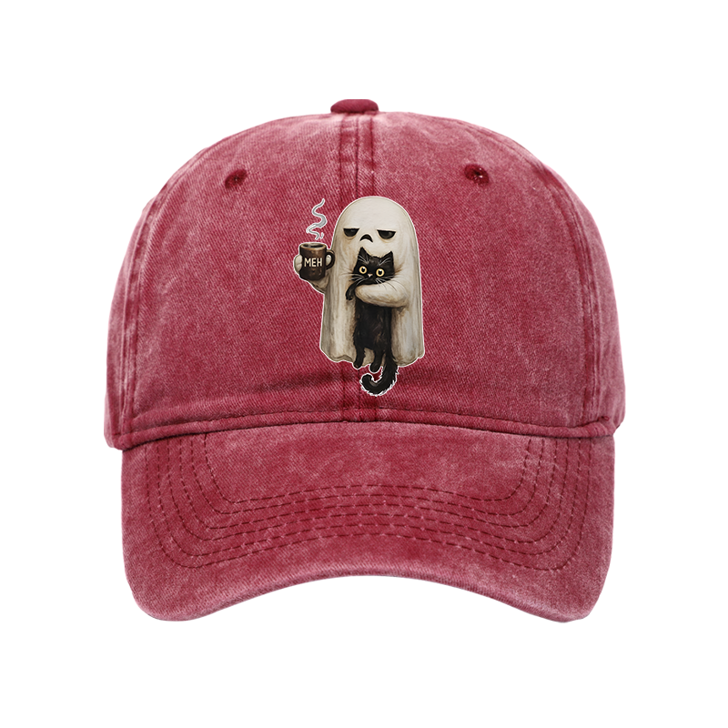 Tokyo-Tiger Ghost Cat Coffee Mood Washed Cap