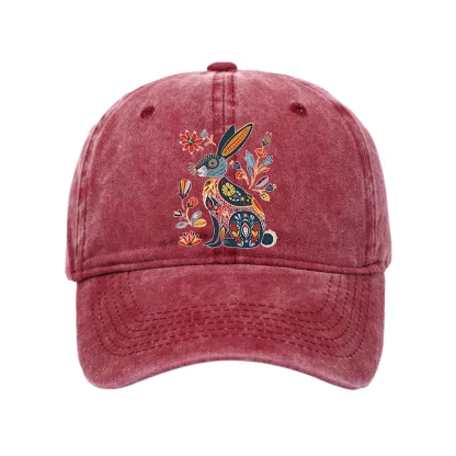 Tokyo-Tiger Folk Hare Bloom Washed Cap
