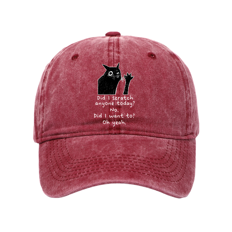 Tokyo-Tiger Black Cat Scratches People Washed Cap