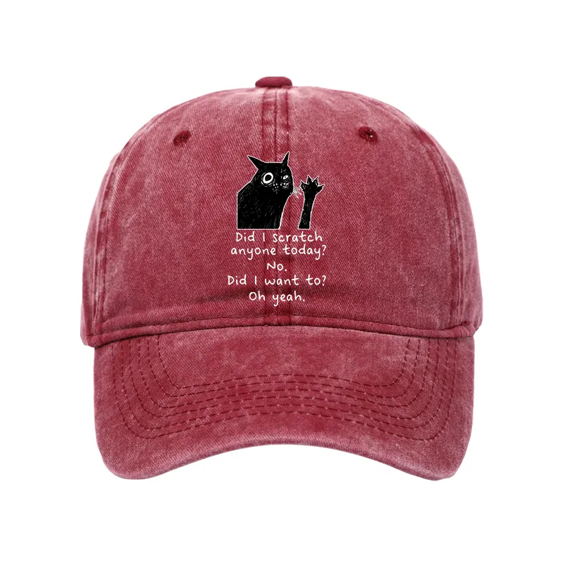 Tokyo-Tiger Black Cat Scratches People Washed Cap Sale
