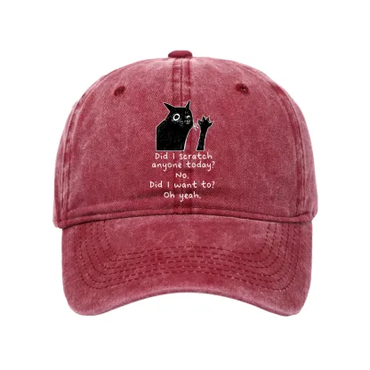 Tokyo-Tiger Black Cat Scratches People Washed Cap