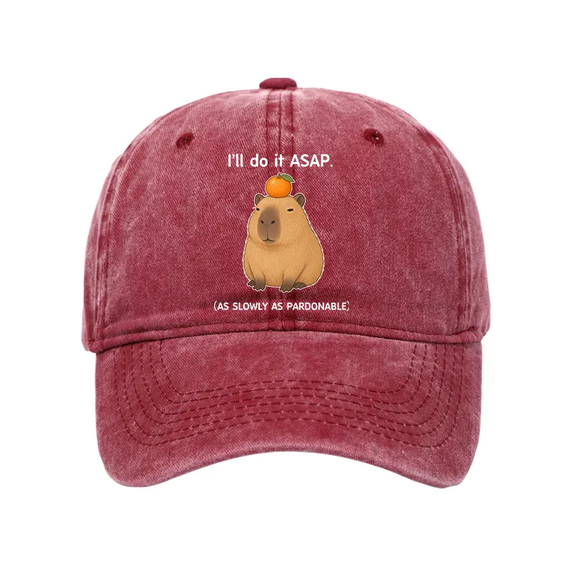 Tokyo-Tiger Slow Task Capybara Meme Washed Cap
