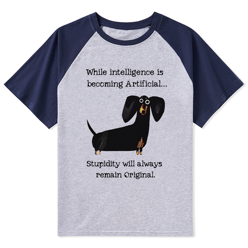Tokyo-Tiger Dachshund Real Humor Funny Meme Raglan T-shirt