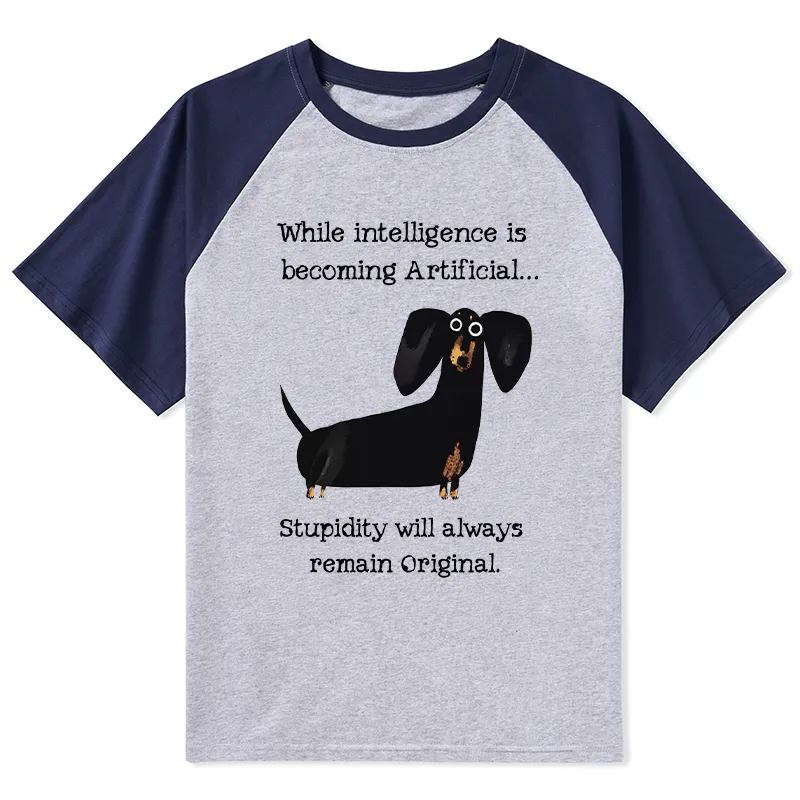 Tokyo-Tiger Dachshund Real Humor Funny Meme Raglan T-shirt