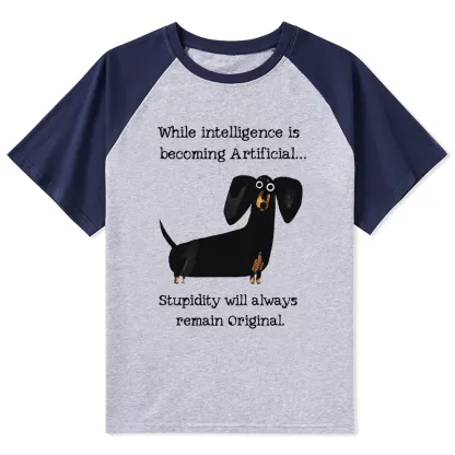 Tokyo-Tiger Dachshund Real Humor Funny Meme Raglan T-shirt