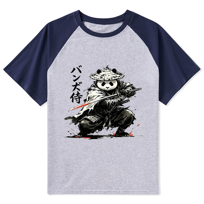 Tokyo-Tiger Panda Samurai Warrior Raglan T-shirt