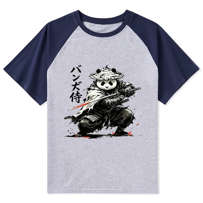 Tokyo-Tiger Panda Samurai Warrior Raglan T-shirt Sale