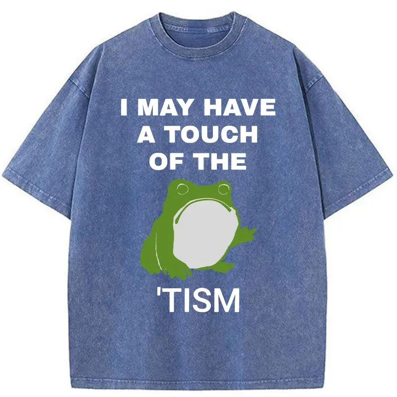 Tokyo-Tiger Funny Frog Flipping The Bird Washed T-Shirt