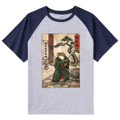 Tokyo-Tiger Samurai Frog Training Raglan T-shirt