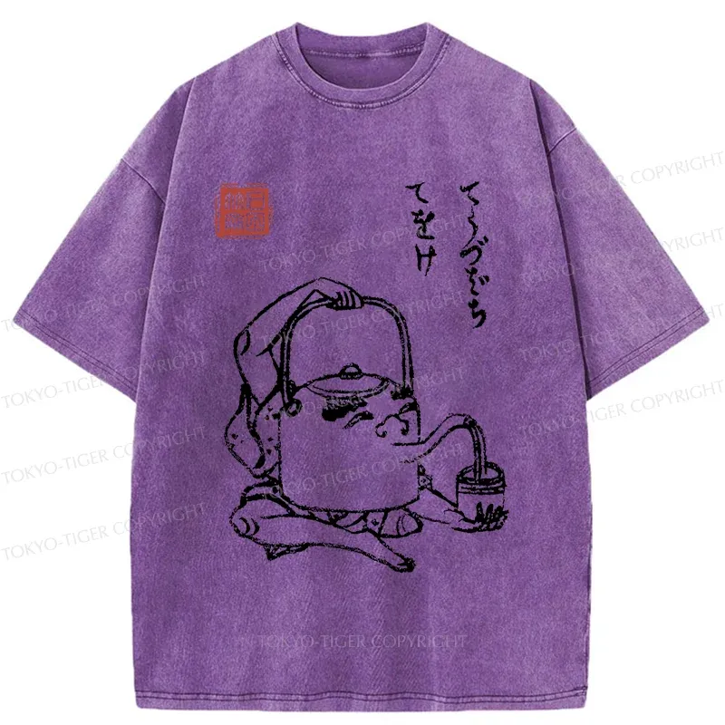Tokyo-Tiger Kettle Monster Washed T-Shirt