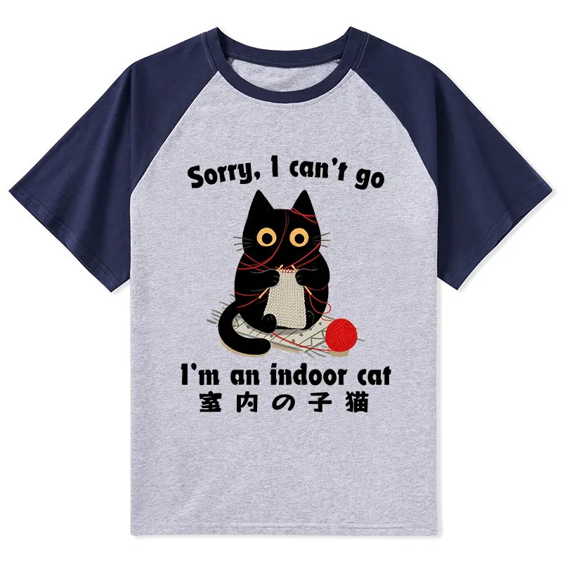 Tokyo-Tiger Indoor Cat Meme Raglan T-shirt Sale