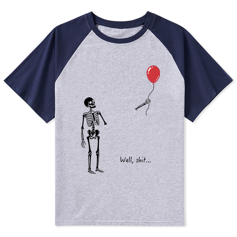 Tokyo-Tiger Skeleton Balloon Meme Raglan T-shirt Sale