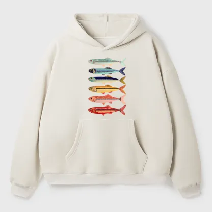 Tokyo-Tiger Colorful Fish Stack Adult Fleece Hoodie