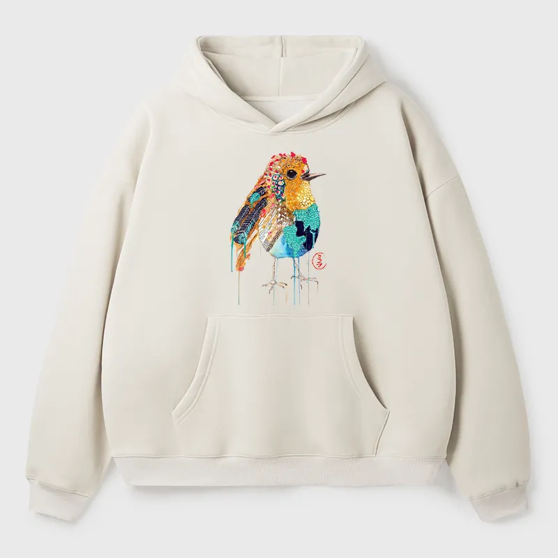 Tokyo-Tiger Sparkly Wild Bird Adult Fleece Hoodie