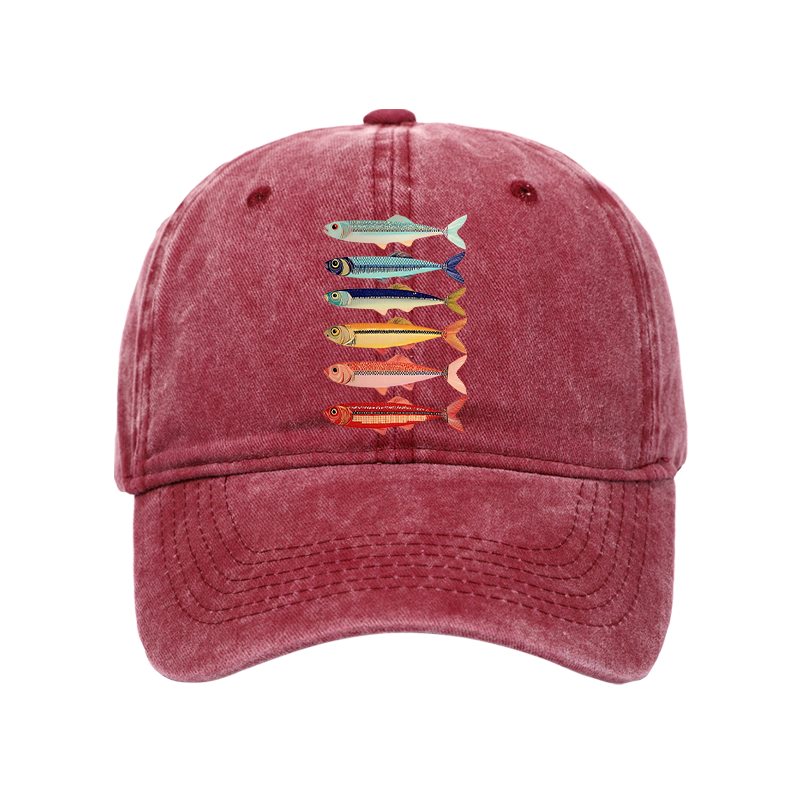 Tokyo-Tiger Colorful Fish Stack Washed Cap
