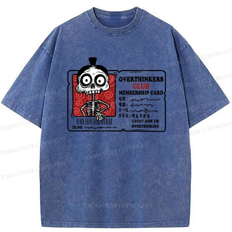 Tokyo-Tiger Overthinkers Club Membership Card Washed T-Shirt