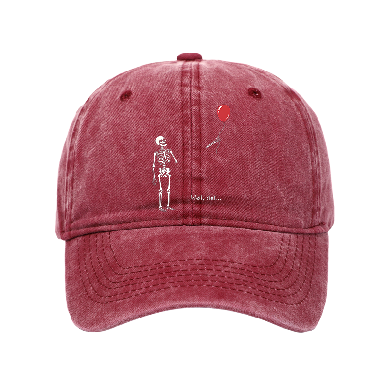 Tokyo-Tiger Skeleton Balloon Meme Washed Cap