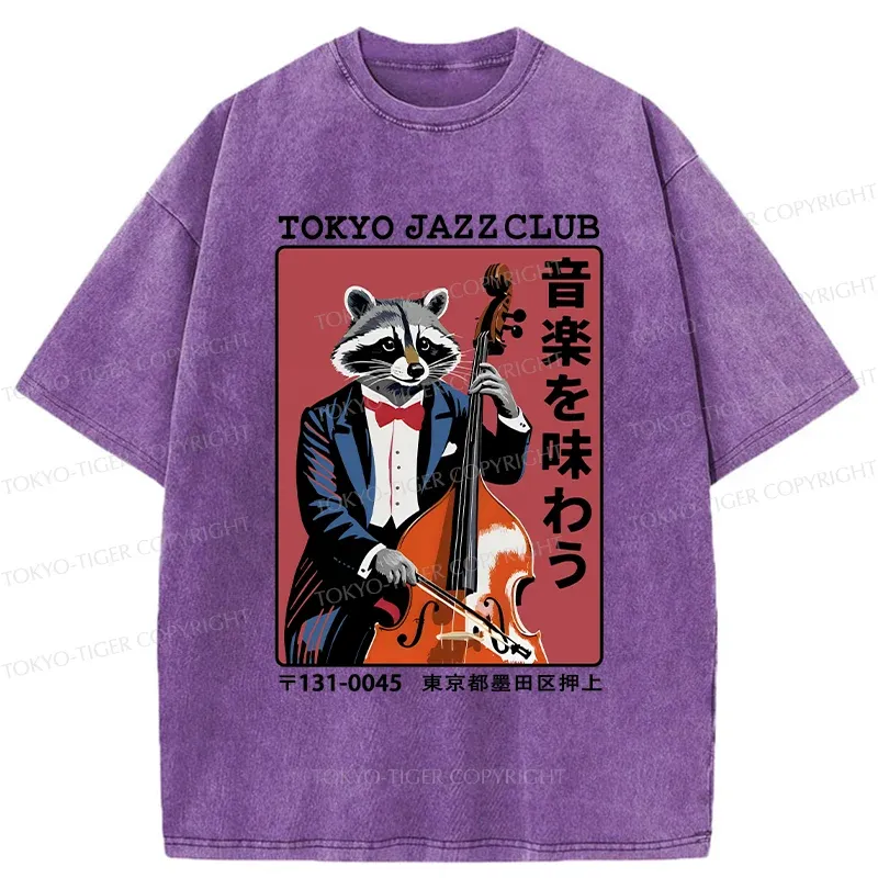 Tokyo-Tiger Tokyo Jazzclub Funny Washed T-Shirt