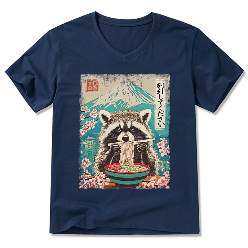 Tokyo-Tiger Please Give Raccoon A Discount V-Neck Classic T-Shirt