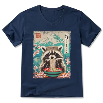 Tokyo-Tiger Please Give Raccoon A Discount V-Neck Classic T-Shirt