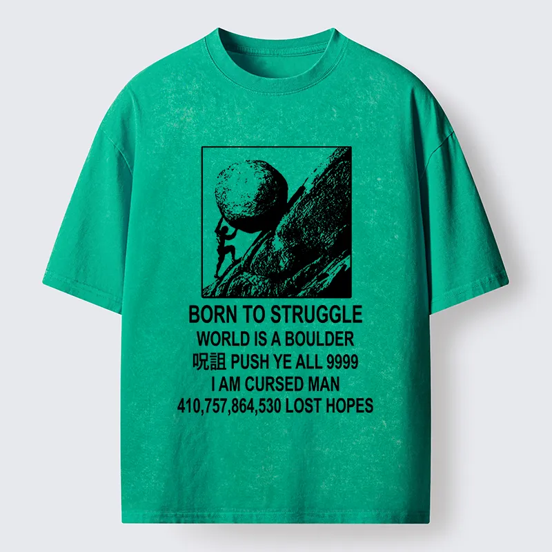 Tokyo‑Tiger Struggle Life Meme Washed T‑Shirt
