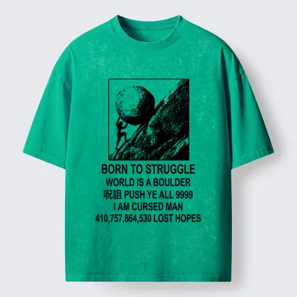 Tokyo‑Tiger Struggle Life Meme Washed T‑Shirt