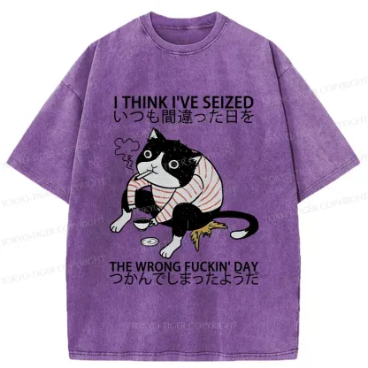 Tokyo-Tiger Decadent Cat Funny Washed T-Shirt