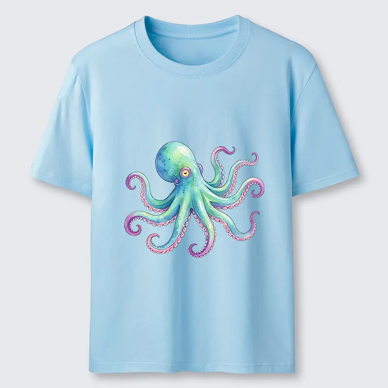 Tokyo-Tiger Watercolor Octopus Classic T-Shirt